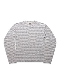 Striped Slub Linen LS In Grey