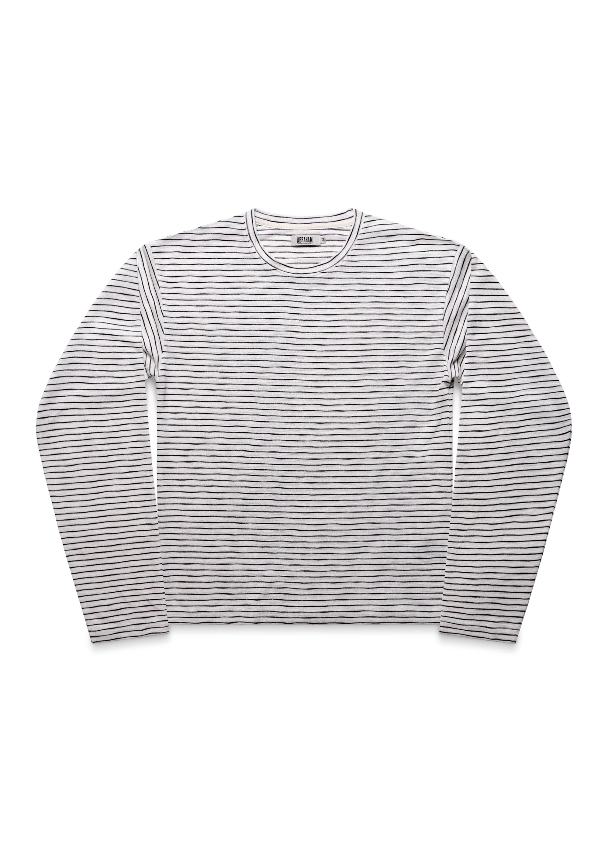 Striped Slub Linen LS In Grey