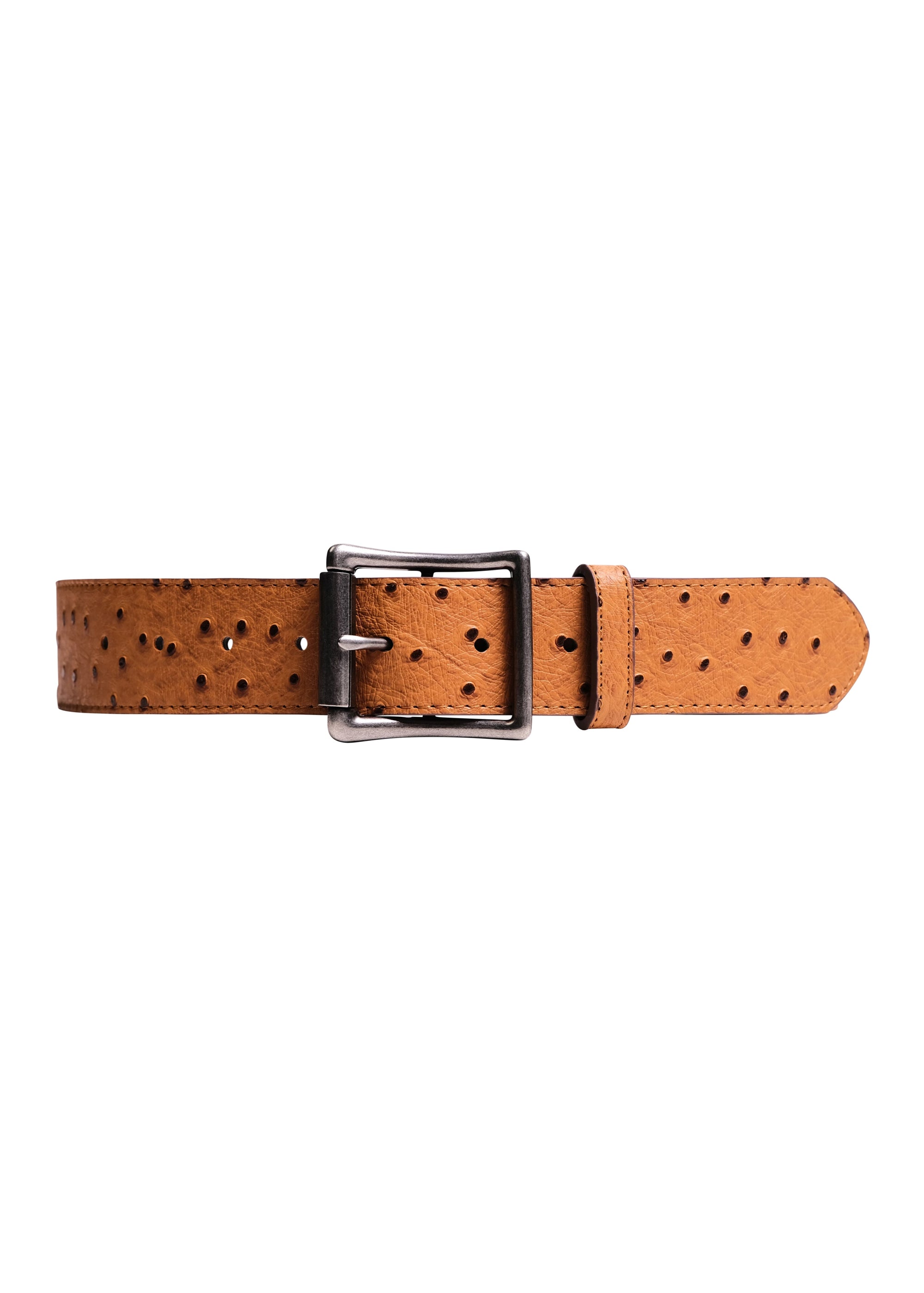 Ostrich Belt in Tangerine