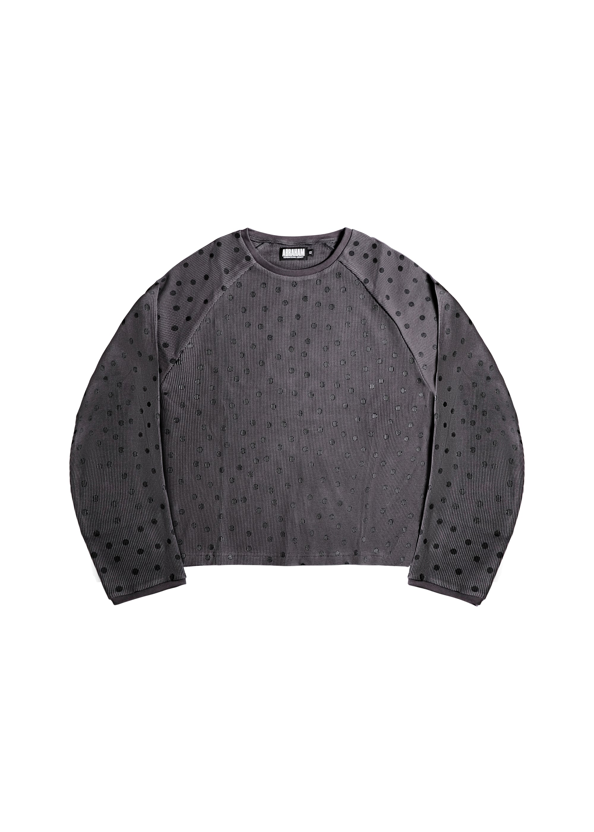 Scattered Polka Dot Waffle in Graphite