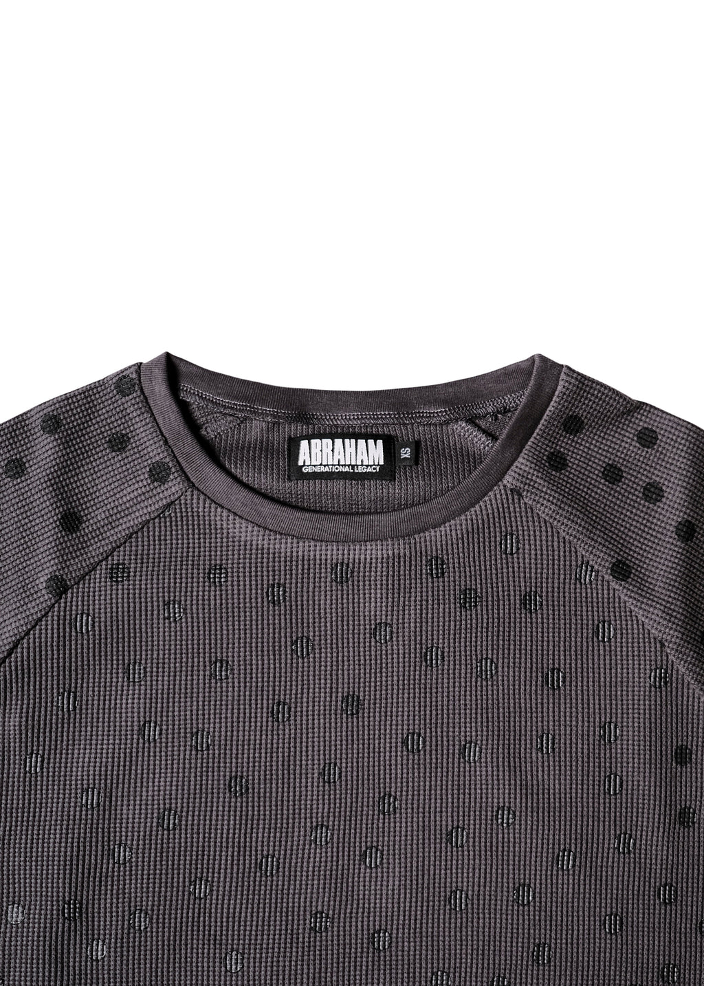 Scattered Polka Dot Waffle in Graphite