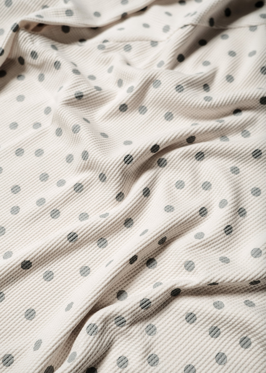 Scattered Polka Dot Waffle in Bone