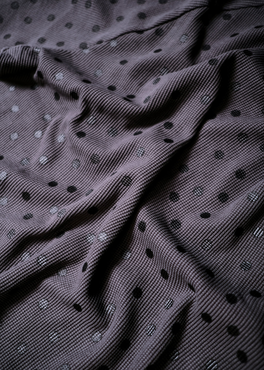 Scattered Polka Dot Waffle in Graphite