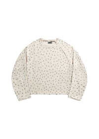 Scattered Polka Dot Waffle in Bone