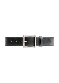 Cracked Leather Belt in Onyx