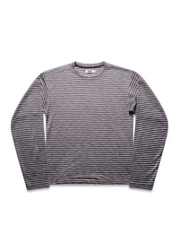 Striped Slub Linen LS In Black