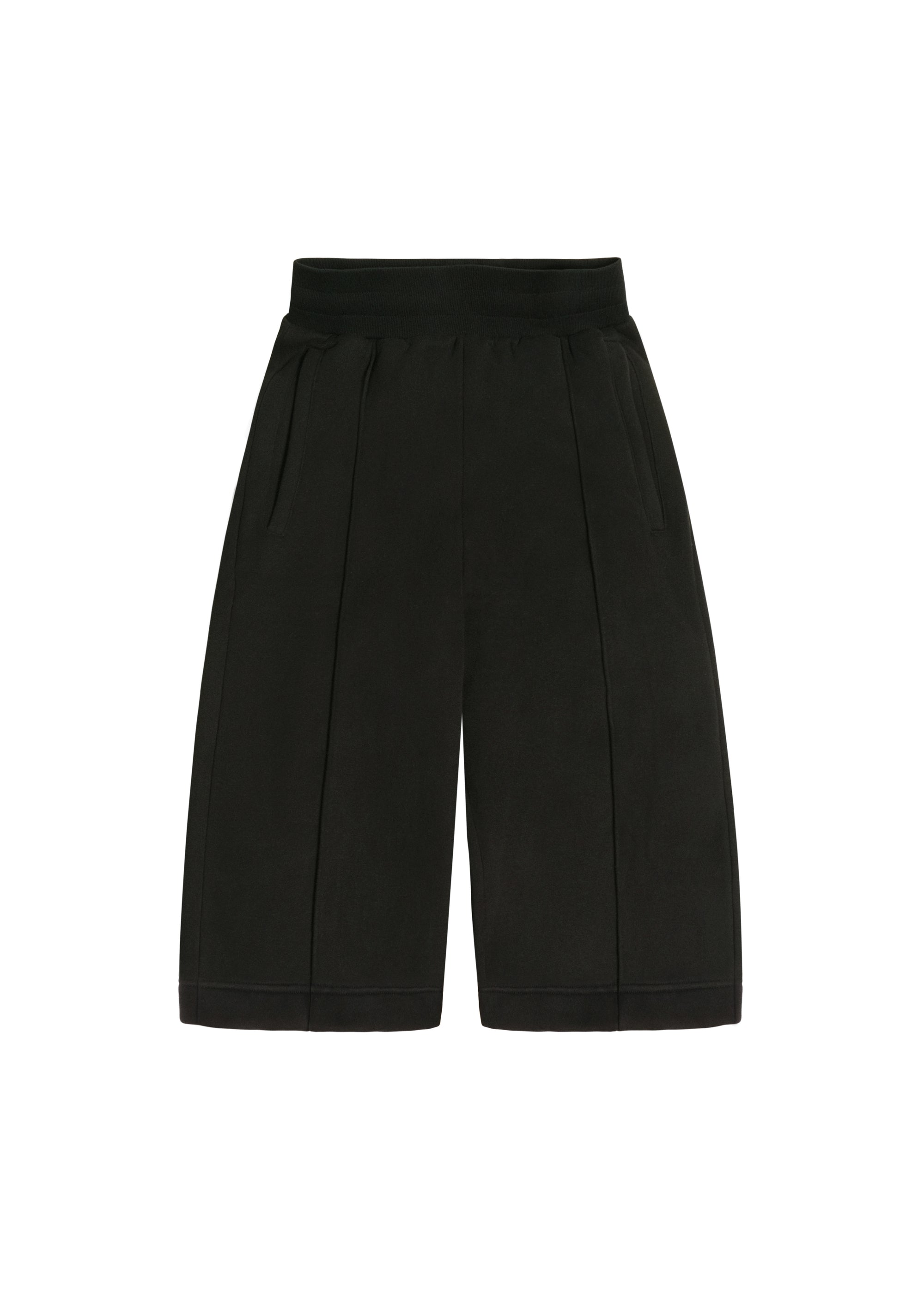 Pleated Capri Sweats in Black