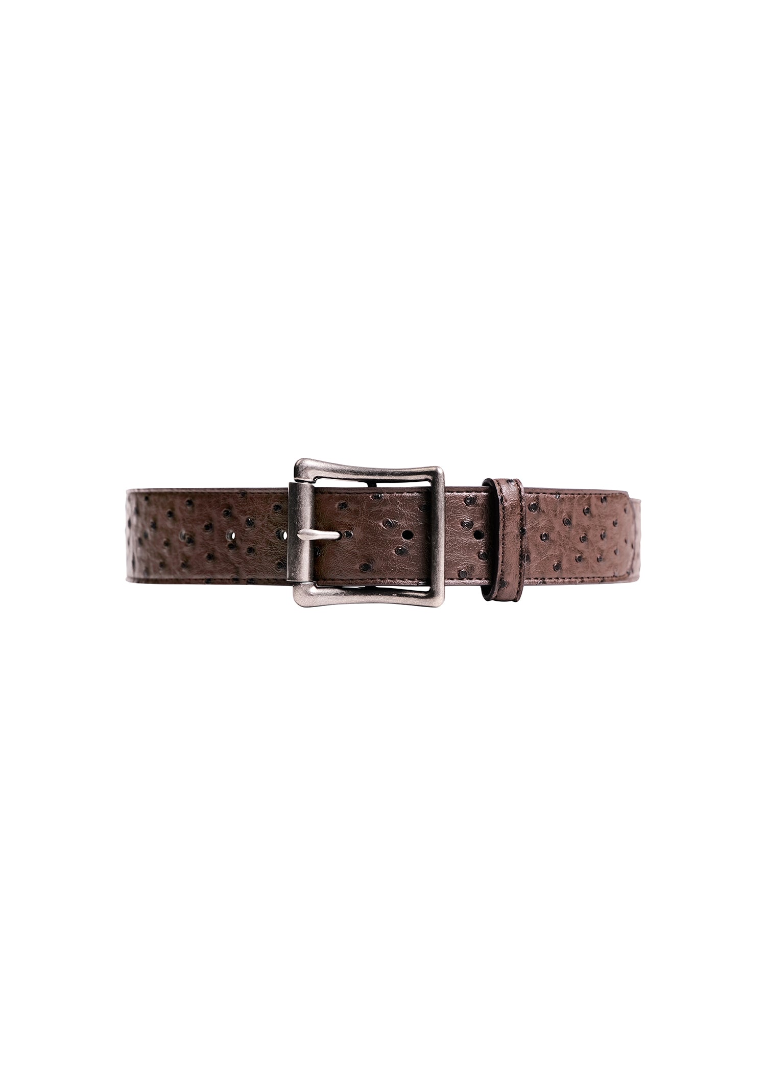 Ostrich Belt in Coffee Bean