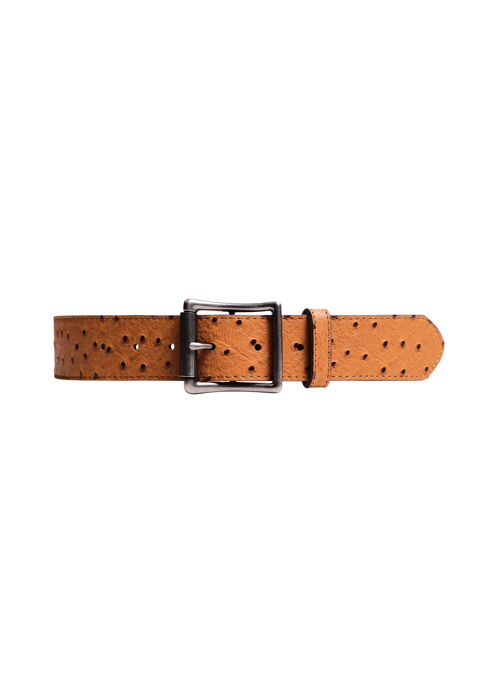 Ostrich Belt in Tangerine