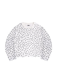 Scattered Polka Dot Waffle in White