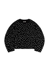 Scattered Polka Dot Waffle in Black